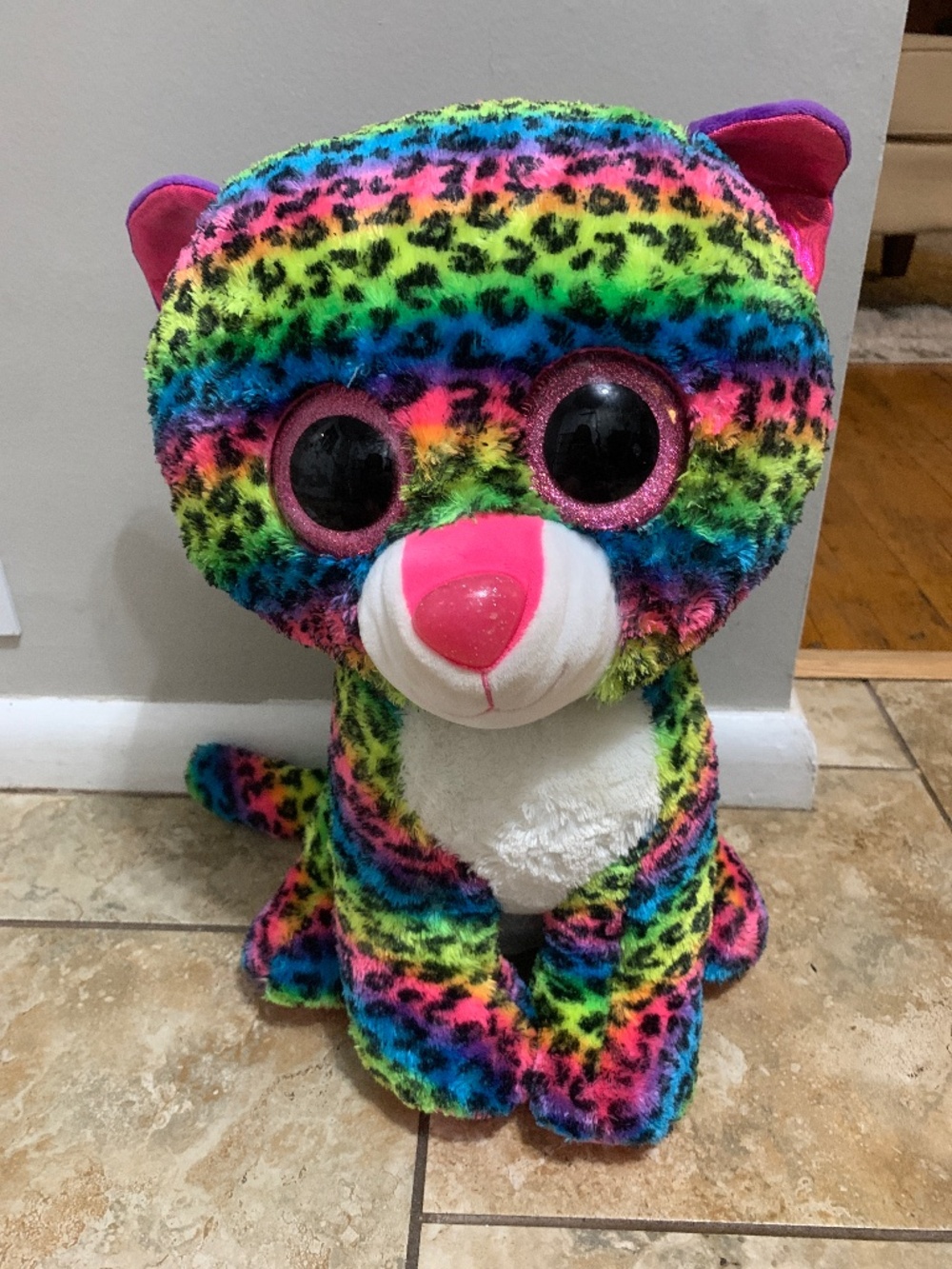 15” Beanie Boos Dotty Plush Rainbow Leopard